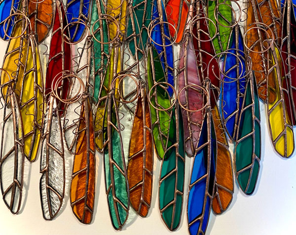 Stained glass feathers
