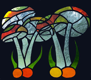 glass mushrooms